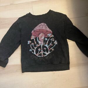 Forever 21 Black Sweatshirt with Vibrant Mushroom Design